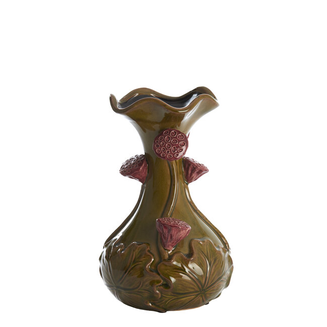Light en Living Vaas deco Ø20x32 cm ODALI keramiek  groen+donker roze