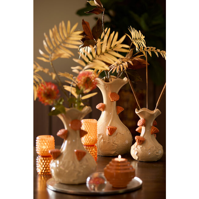 Light en Living Vaas deco Ø24x40 cm ODALI keramiek  crème+oranje