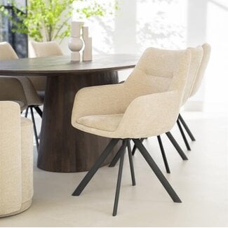 By Boo Eettafelstoel Bliss met armleuning - taupe