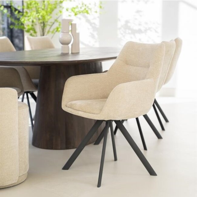 By Boo Eettafelstoel Bliss met armleuning - taupe
