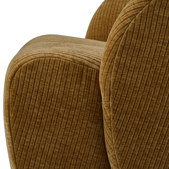 Woood Mojo draaifauteuil geweven ribstof honinggeel
