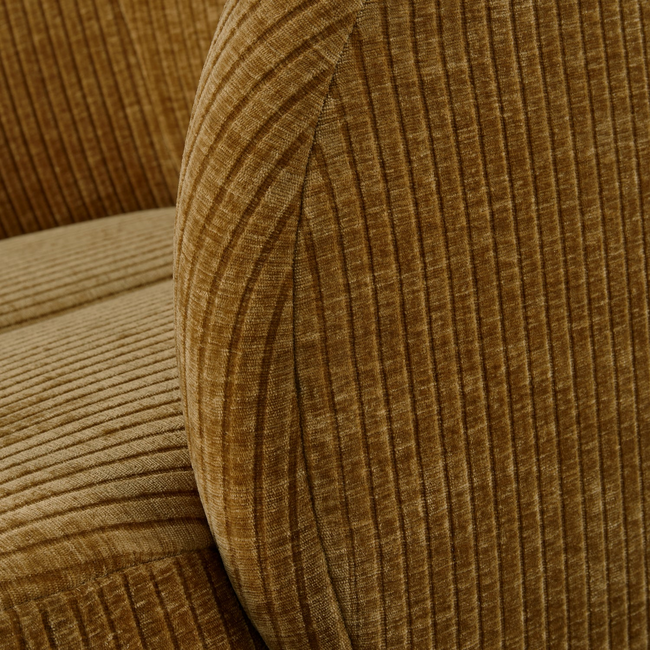 Woood Mojo draaifauteuil geweven ribstof honinggeel