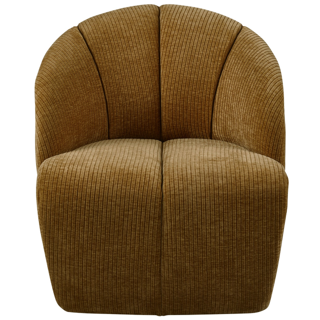 Woood Mojo draaifauteuil geweven ribstof honinggeel