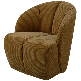 Woood Mojo draaifauteuil geweven ribstof honinggeel