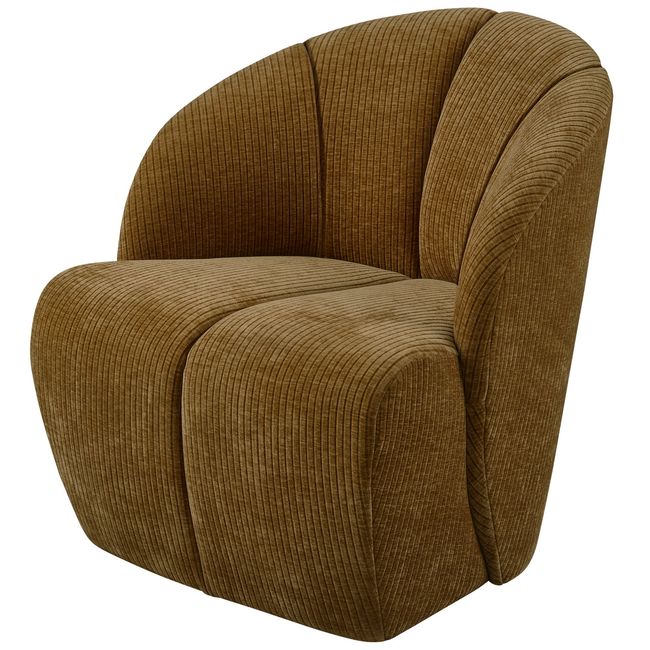 Woood Mojo draaifauteuil geweven ribstof honinggeel