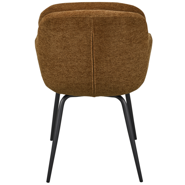 Woood RUNA eetkamerstoel chenille caramel bruin/geel