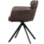 Woood Fenne draaibare eetkamerstoel leerlook zwart/grijs