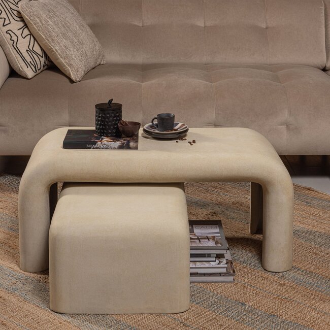 Woood Set van 2 - STANI salontafels betonlook naturel