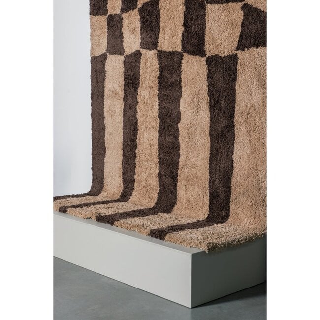 Woood FAFA vloerkleed grafisch dessin bruin 200x300CM
