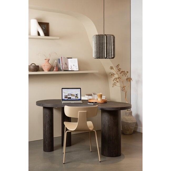 Woood MAAN organisch sidetable/bureau MDF donkerbruin