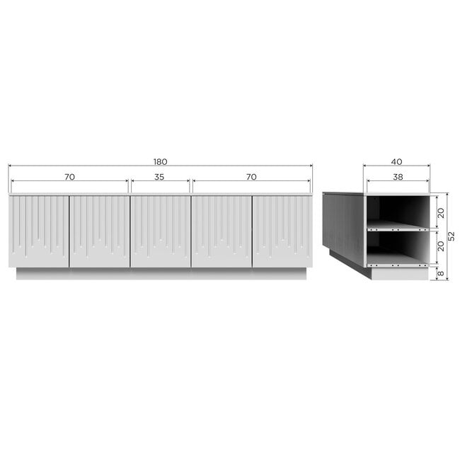 Woood PENCIL TV meubel grenen mist [fsc]