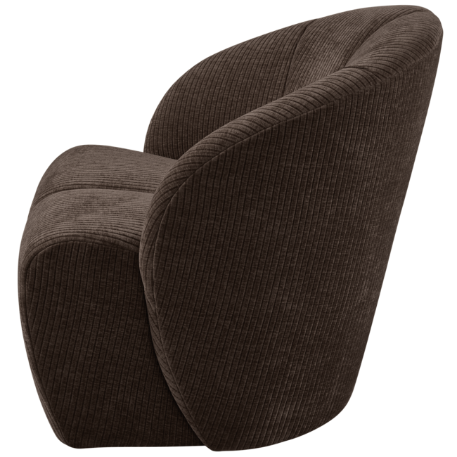 Woood MOJO draaifauteuil geweven ribstof bruin