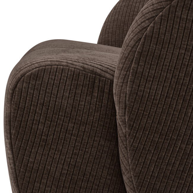 Woood MOJO draaifauteuil geweven ribstof bruin