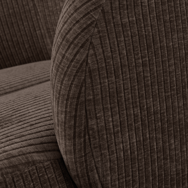 Woood MOJO draaifauteuil geweven ribstof bruin