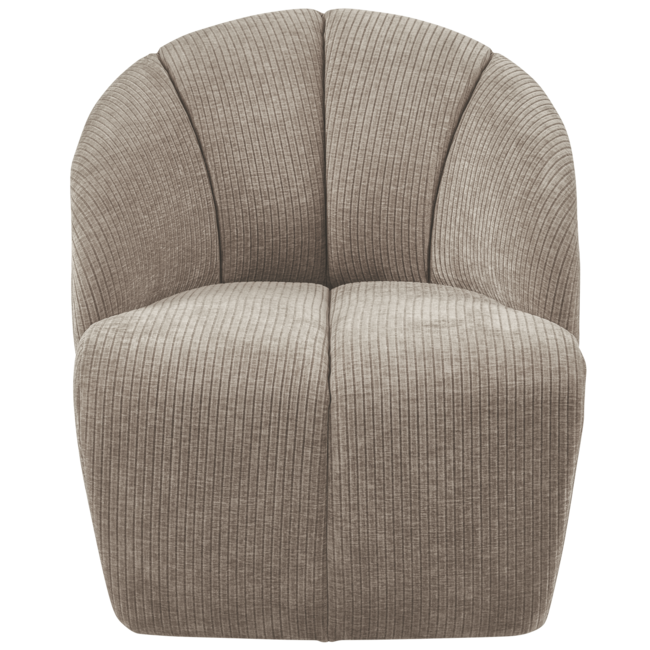 Woood MOJO draaifauteuil geweven ribstof donker zand