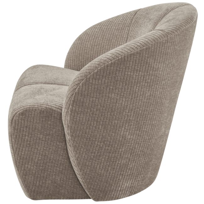 Woood MOJO draaifauteuil geweven ribstof donker zand