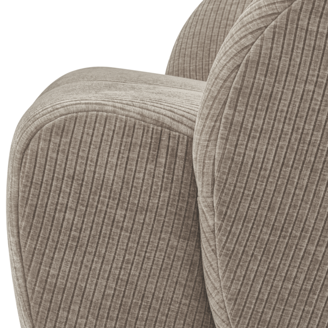 Woood MOJO draaifauteuil geweven ribstof donker zand