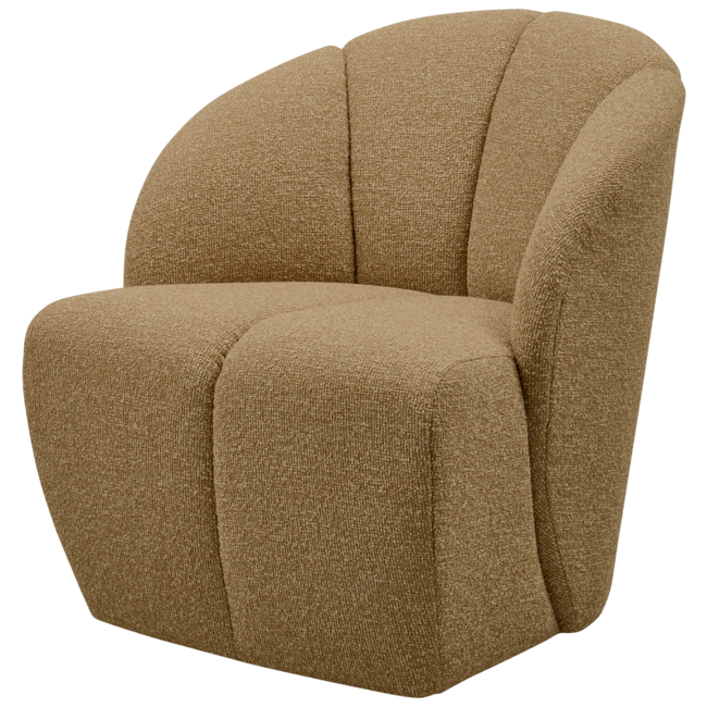 Woood MOJO draaifauteuil boucle geel/bruin melange