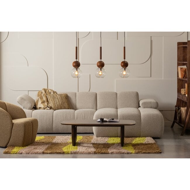 Woood MOJO draaifauteuil boucle geel/bruin melange