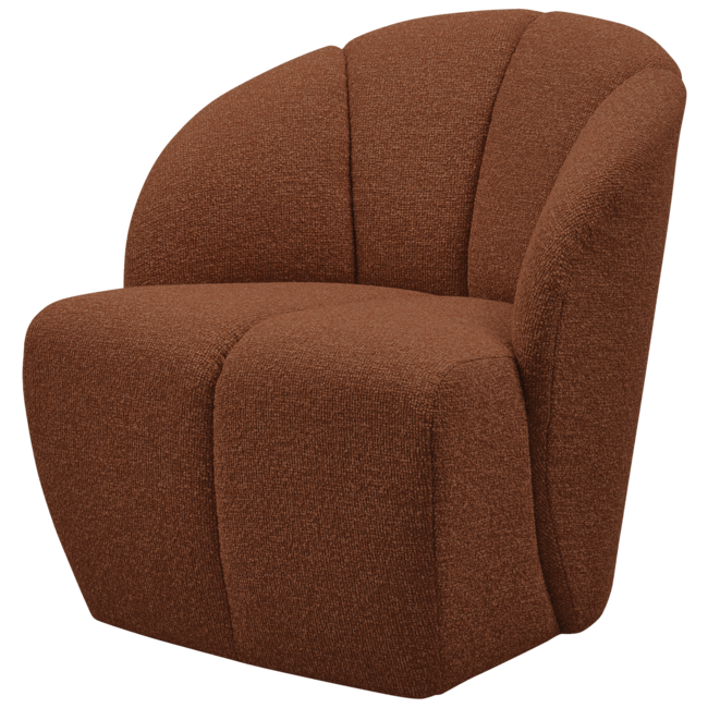 Woood MOJO draaifauteuil boucle roestbruin melange