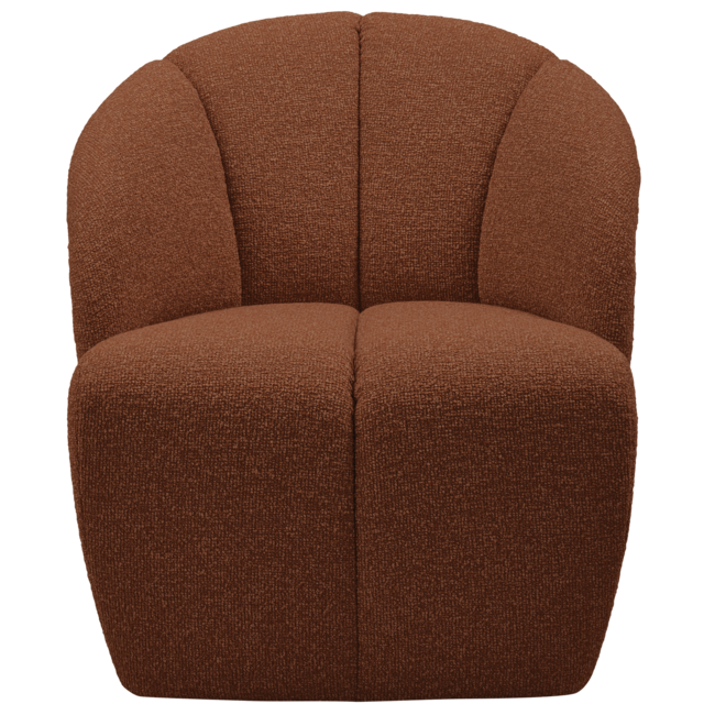 Woood MOJO draaifauteuil boucle roestbruin melange