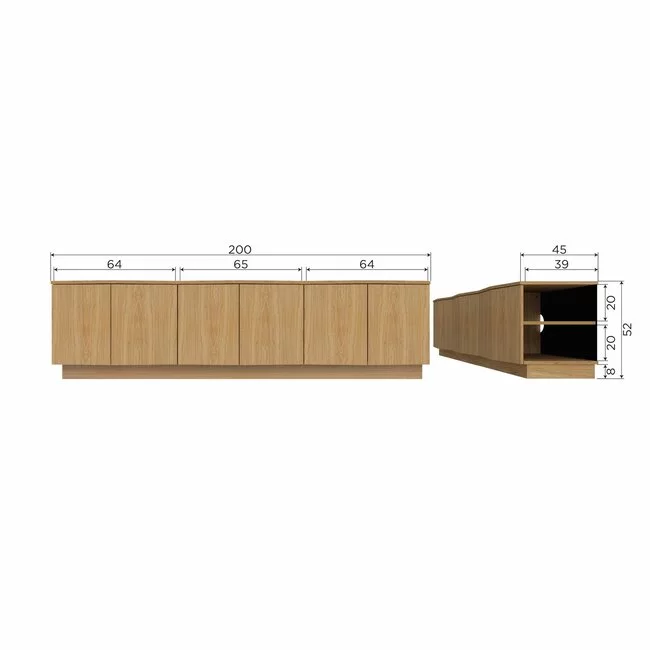 Woood ZUMA TV meubel 200CM eiken transparant [fsc]