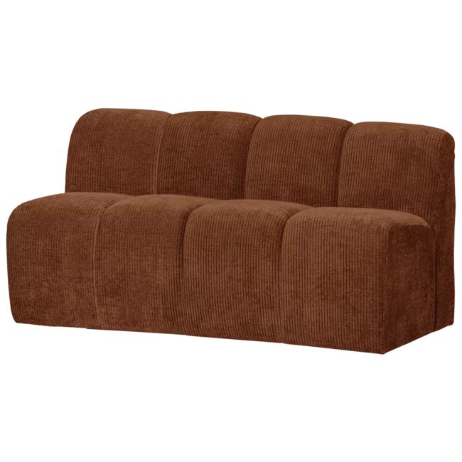 Woood MOJO eetbankje 164CM met rugleuning ribstof roestbruin