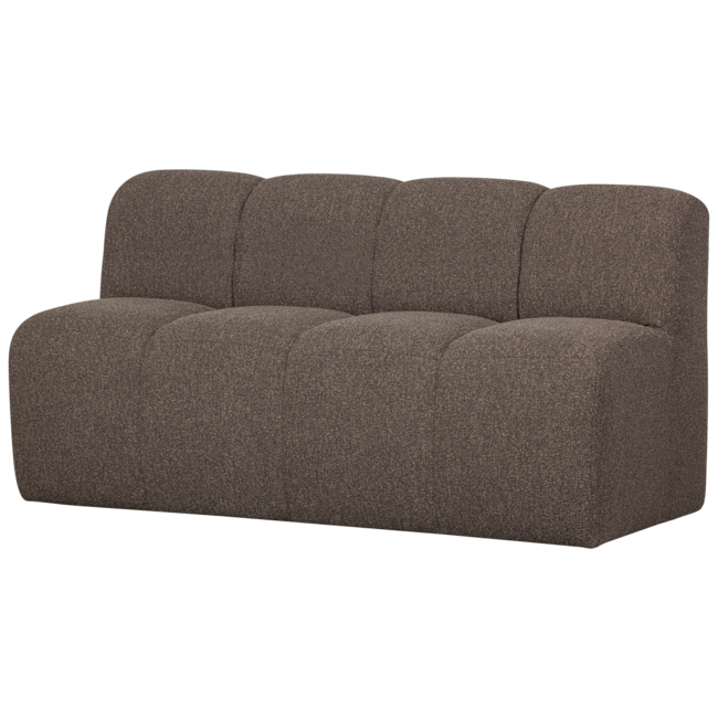 Woood MOJO eetbankje 164CM met rugleuning boucle bruin melange