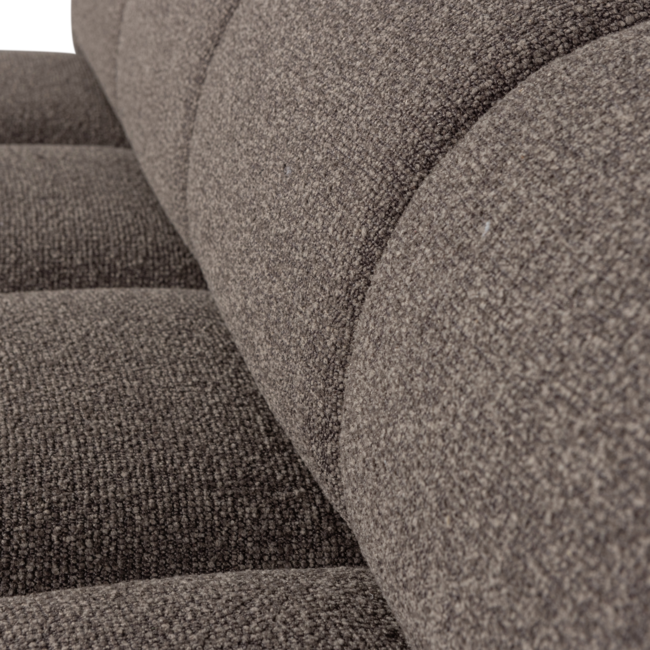 Woood MOJO eetbankje 164CM met rugleuning boucle bruin melange