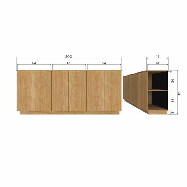 Woood ZUMA dressoir 200CM eiken transparant [fsc]