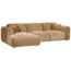 Woood CLOUD chaise longue links geweven chenille honinggeel