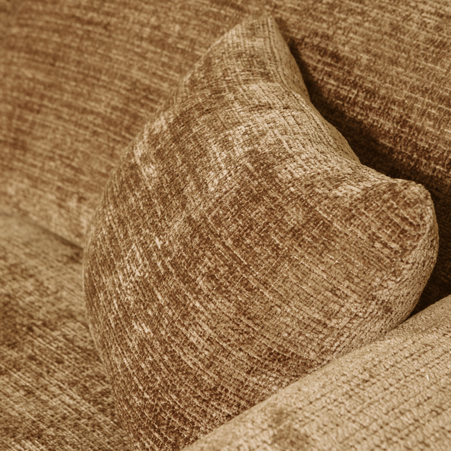 Woood CLOUD chaise longue links geweven chenille honinggeel