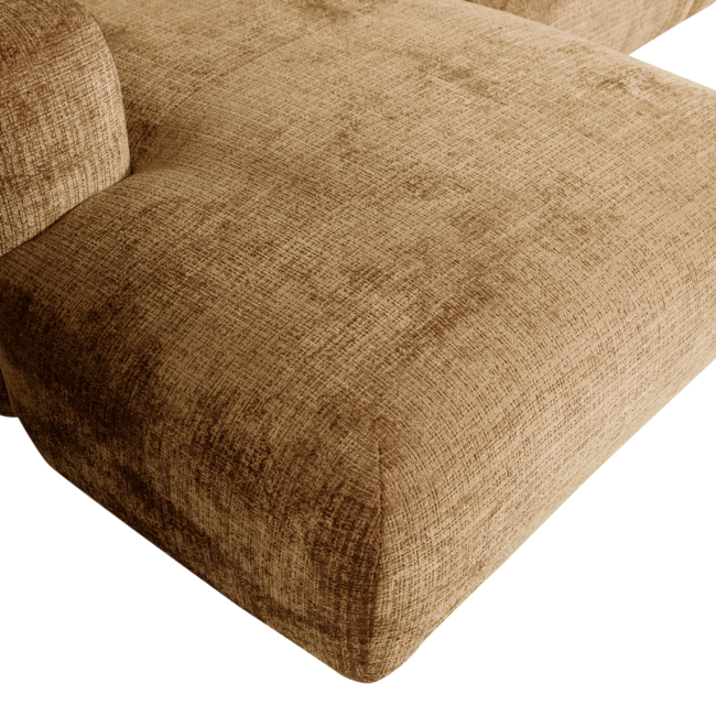 Woood CLOUD chaise longue links geweven chenille honinggeel