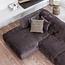 Woood CLOUD chaise longue links geweven chenille warm bruin