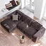 Woood CLOUD chaise longue links geweven chenille warm bruin