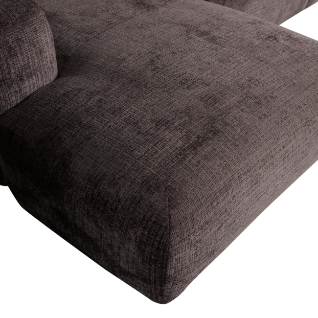 Woood CLOUD chaise longue links geweven chenille warm bruin