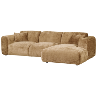 Woood CLOUD chaise longue rechts geweven chenille honinggeel