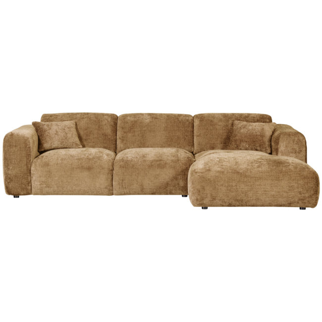 Woood CLOUD chaise longue rechts geweven chenille honinggeel