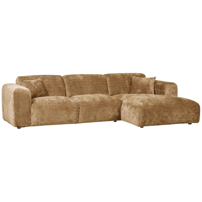 Woood CLOUD chaise longue rechts geweven chenille honinggeel