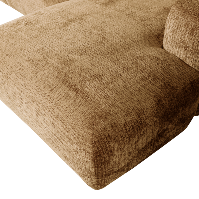 Woood CLOUD chaise longue rechts geweven chenille honinggeel