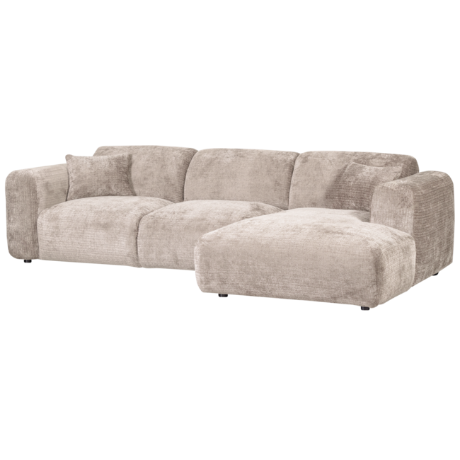 Woood CLOUD chaise longue rechts geweven chenille naturel
