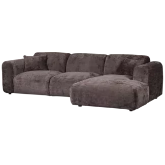 Woood CLOUD chaise longue rechts geweven chenille warm bruin