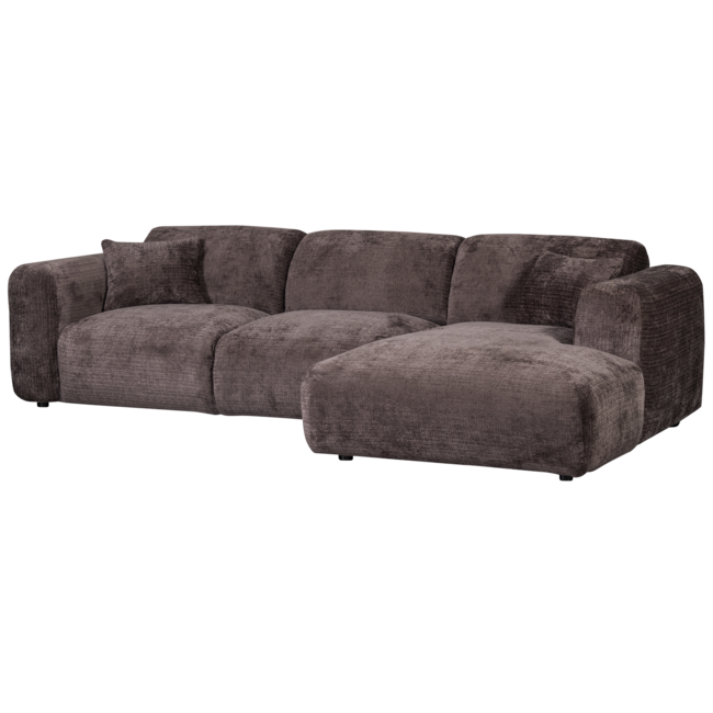 Woood CLOUD chaise longue rechts geweven chenille warm bruin