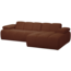 Woood MOJO chaise longue rechts boucle roestbruin melange