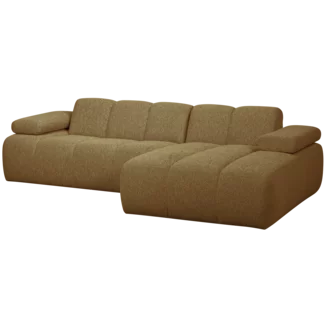 Woood MOJO chaise longue rechts boucle geel bruin melange
