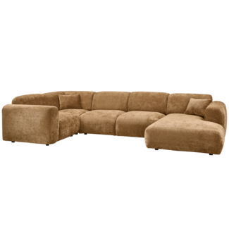 Woood CLOUD hoekbank links geweven chenille honinggeel