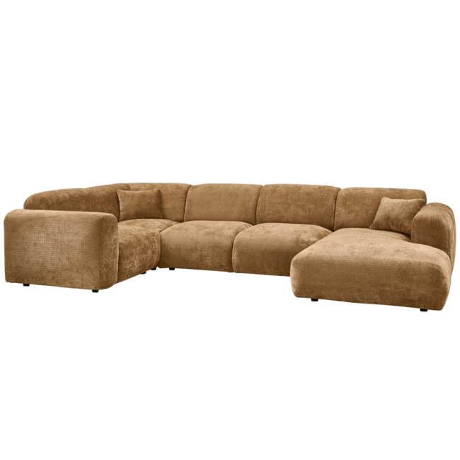 Woood CLOUD hoekbank links geweven chenille honinggeel