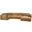 Woood CLOUD hoekbank links geweven chenille honinggeel