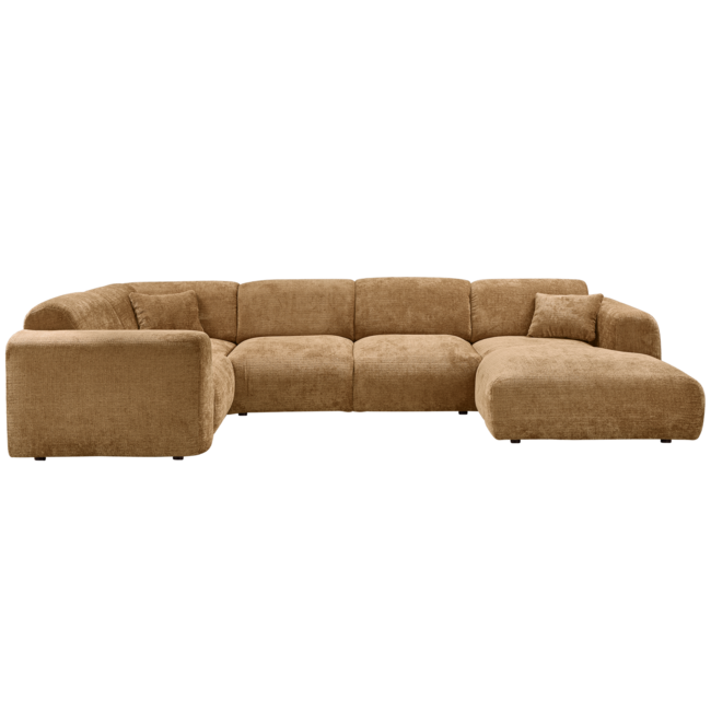 Woood CLOUD hoekbank links geweven chenille honinggeel