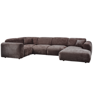 Woood CLOUD hoekbank links geweven chenille warm bruin